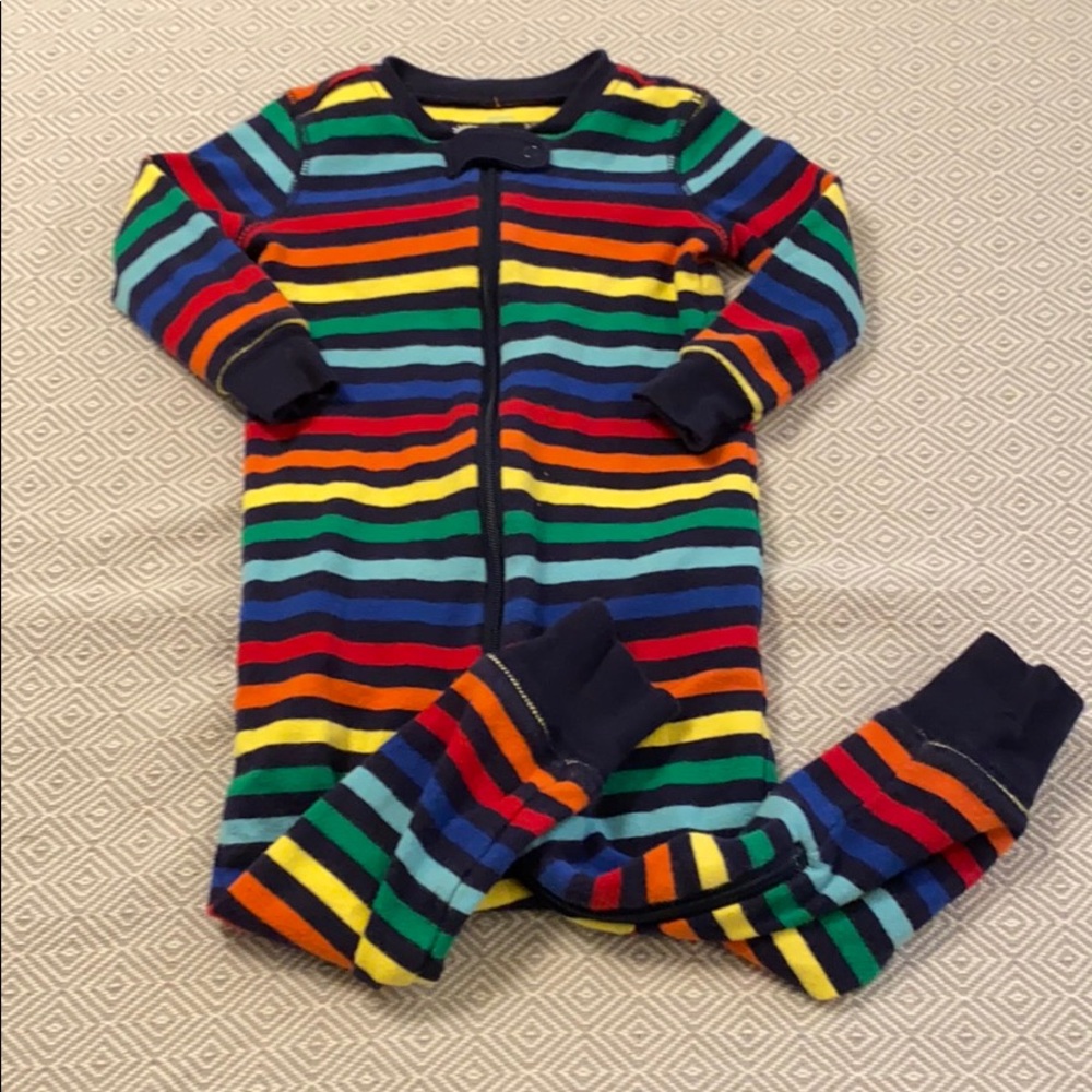 2/$20 Primary footless zip sleeper - navy rainbow